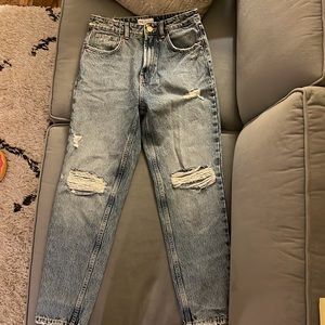 Zara high-rise ripped vintage jeans